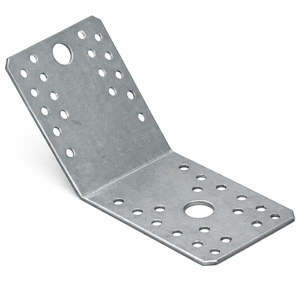 105mm x 105mm x 90mm (Pack of 4) KLR5 135°- Degree Perforated Angle Bracket Corner Connector 2.5mm Thick for Wood Timber Frame Galvanised Steel - K07A