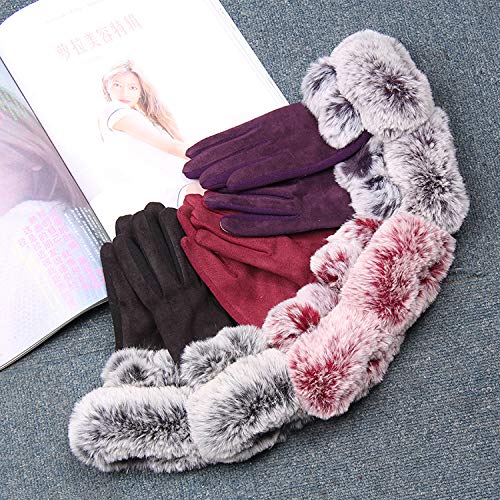 SHT Guanti da Donna, Guanti Touch Screen, Signore Guanti Dito Caldo, Guanti di Moda, Equitazione Guanti all'aperto (1 Coppia)