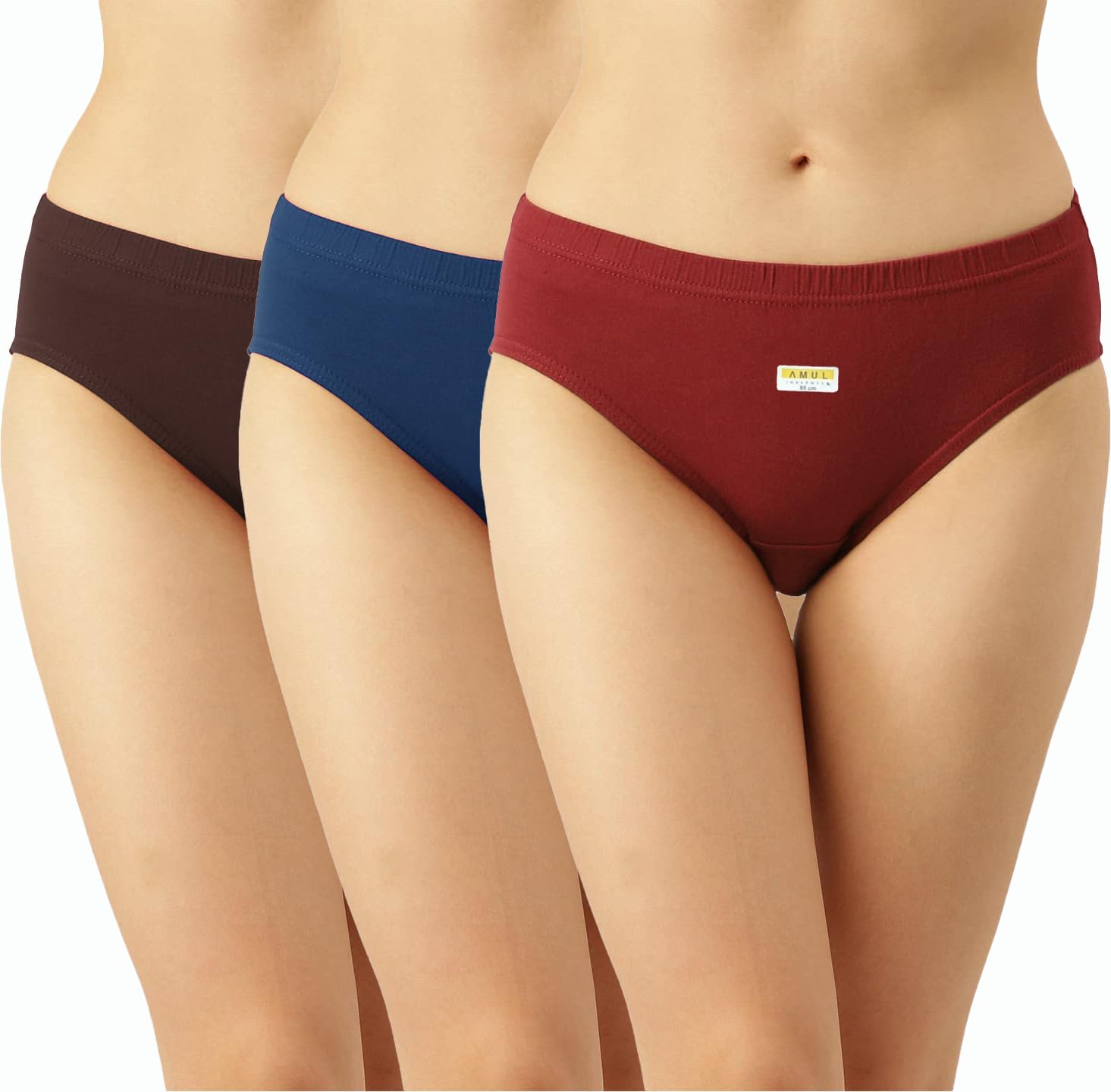 amul comfy Women's Cotton Plain Multicolor Inner Elastic Regular Panty (#Priya-PL)-picture-23