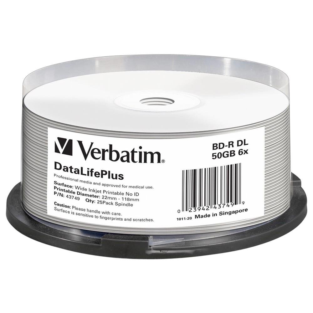 Verbatim 43749 - Disco DVD Blu-ray de 50 GB, 6x. 25 Discos