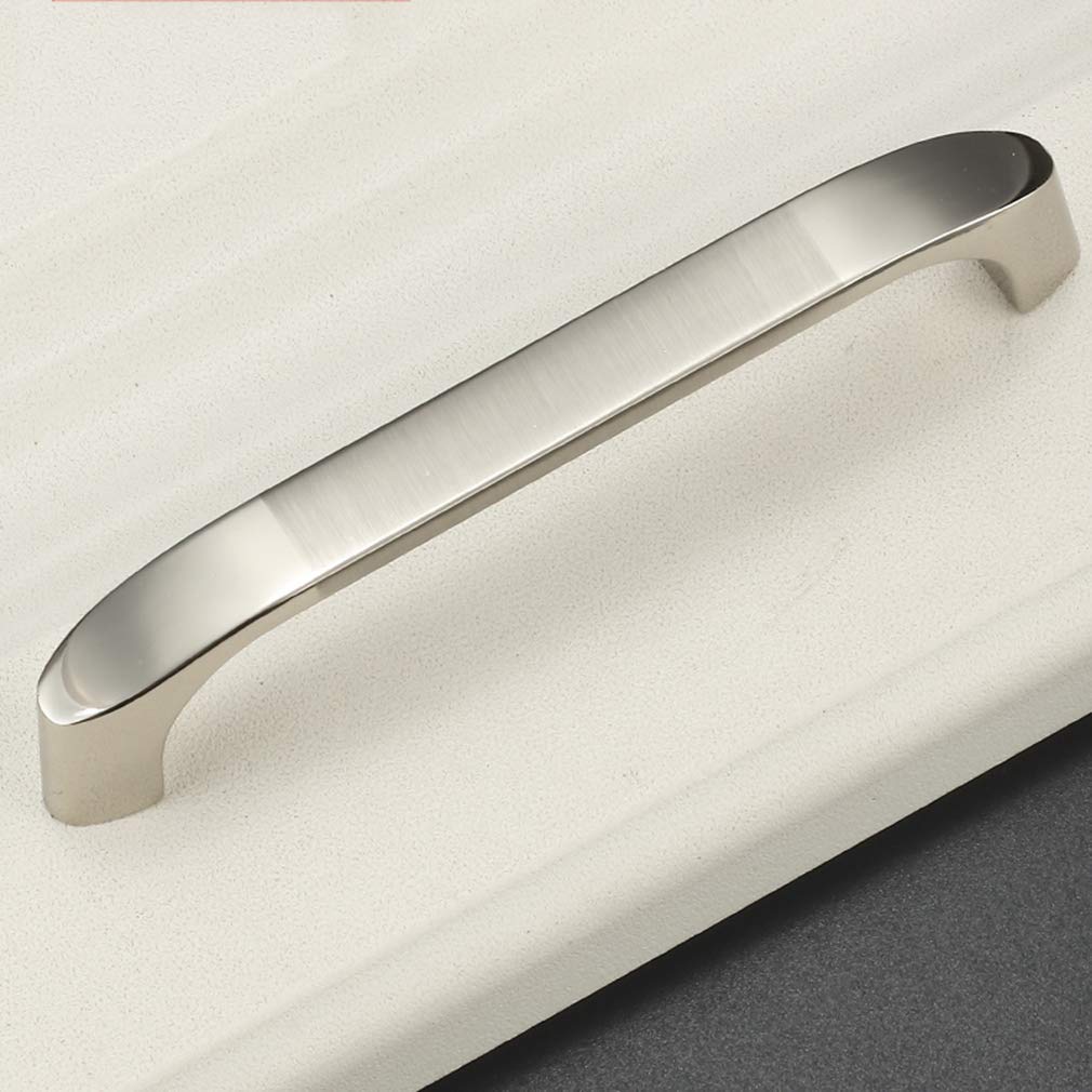 Möbelgriffe und -knöpfe, 10 Stück, Kleiderschranktürgriff, Schubladengriff, Küchenschranktürgriff, Türknöpfe, Hardware, gebürstet (Nickel, 96 mm) (weiß, 128 mm)