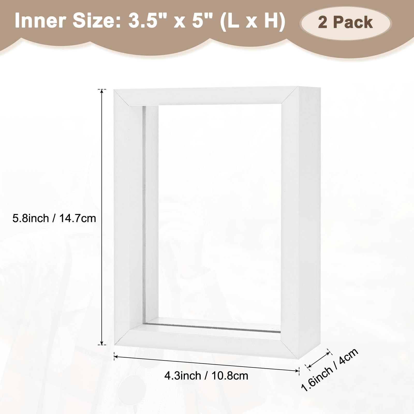 M METERXITY 2-Pack Wooden Pressed Flower Frame - Image 3