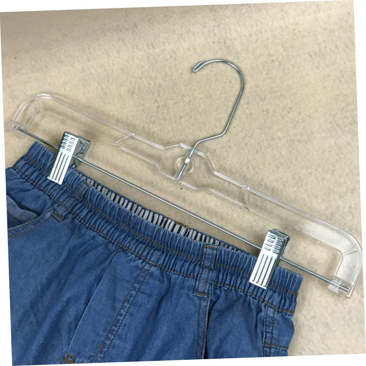 Adjustable Pants Hangers for Closet Organization Display with Clips 4 Pack
