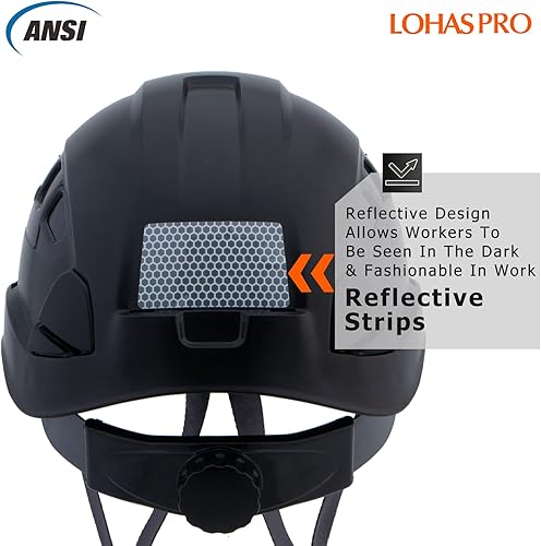 Miniatura 8 de LOHASPRO Casco de seguridad para electricista, para trabajos de construcción, estilo de gorra ANSI Z89.1, aprobado por la OSHA, casco duro para