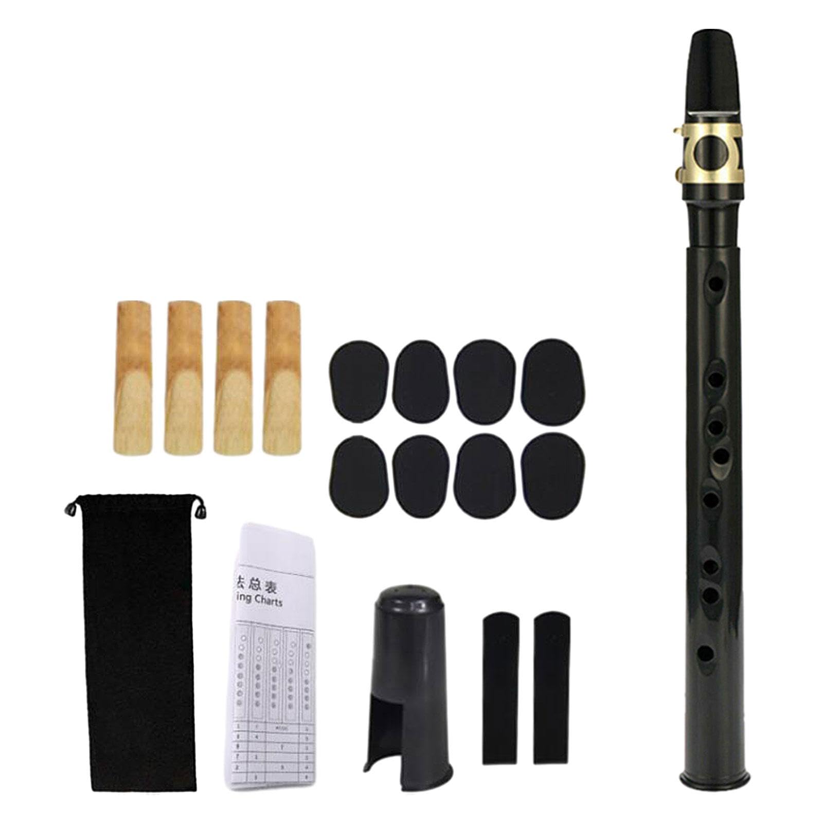Gralara Saxophone de Poche avec Bec, Anches et étui de Transport. Saxophone Portable de Taille Compacte pour Adultes Amateurs de Musique et Instrumentistes, noir
