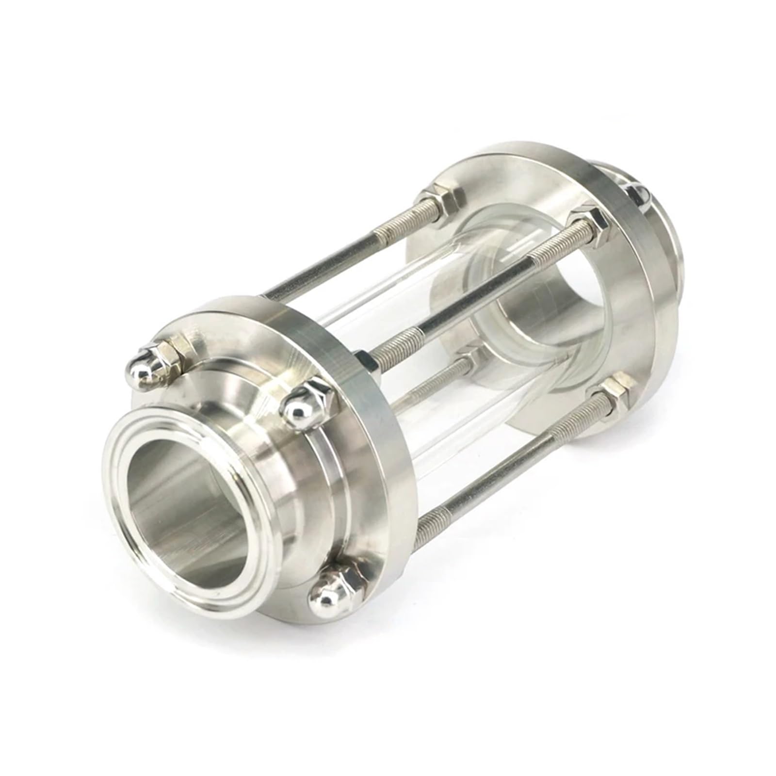 Inline-Schauglas mit Klemmende, Flüssigkeits-Quick-Fit-Schauglas, Edelstahl 304, 38 mm Außendurchmesser, 1,5 Zoll Tri-Clamp, 50,5 mm Zwinge