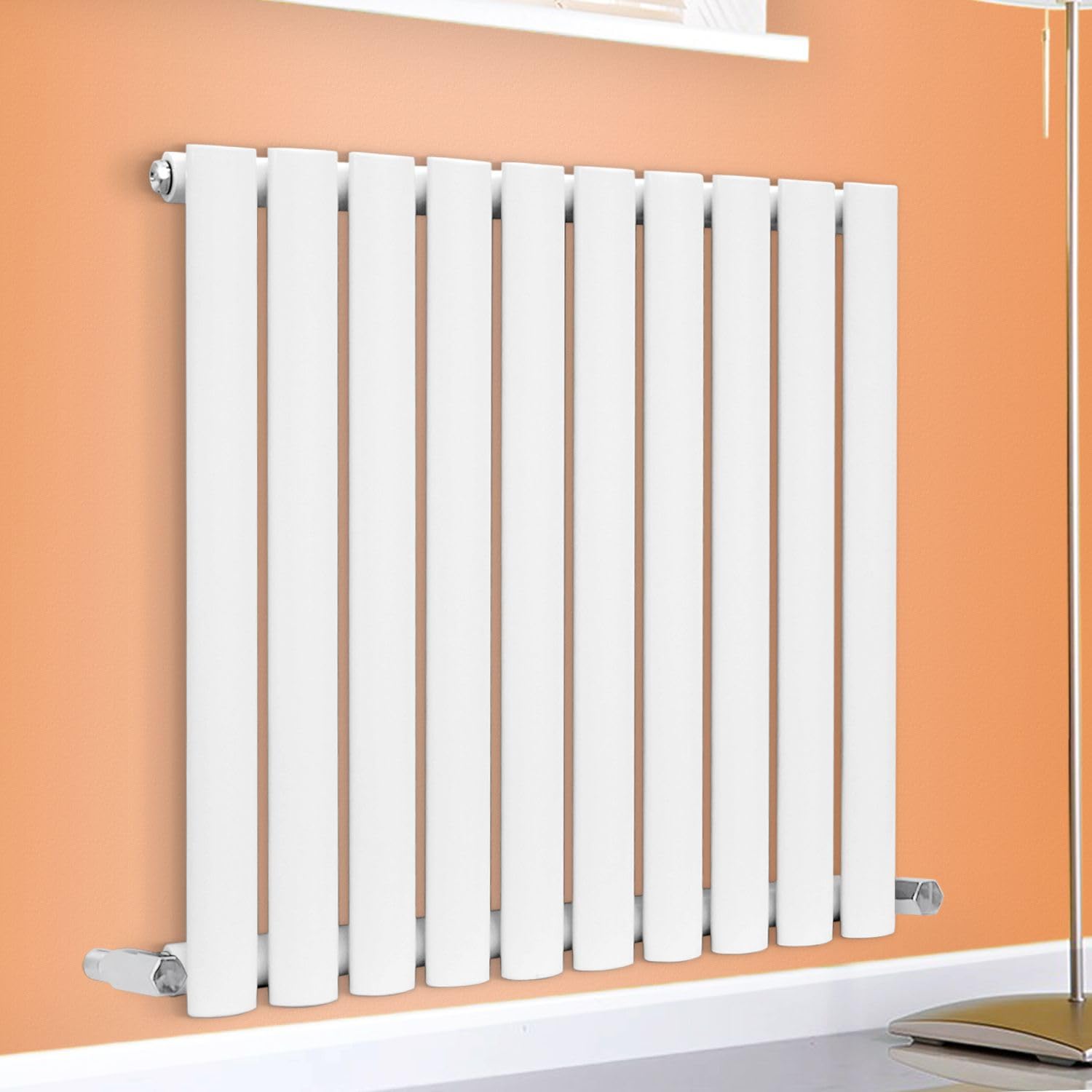 Horizontal Vertical Designer Radiator Oval Column White Anthracite Tall Upright Rads (Single - 400 x 480mm, White)