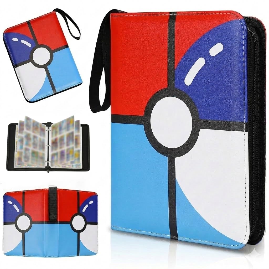 KORVORIA 9 Pocket Card Binder, 900 Premium Trading Card Album, Collectible Card Folder with 50 Double Sleeves, Card Binder Holder with Zipper