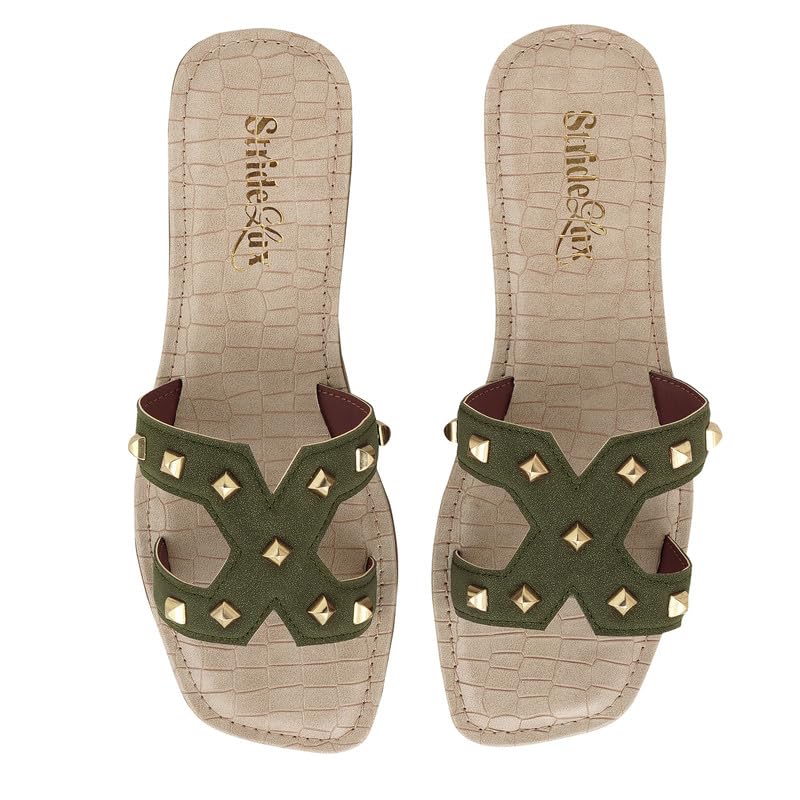 Image of Aurelia Studded Flat Slides