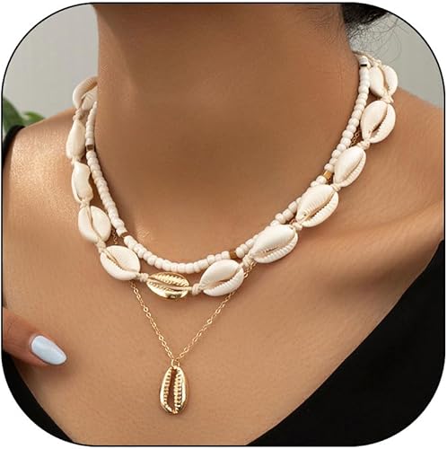 Conch Shell Necklace Gold Snail Shell NecklaceHalloween Party Cosplay Costume Ocean Jewelry Beach Vacation Essentials Seashell Necklace Summer