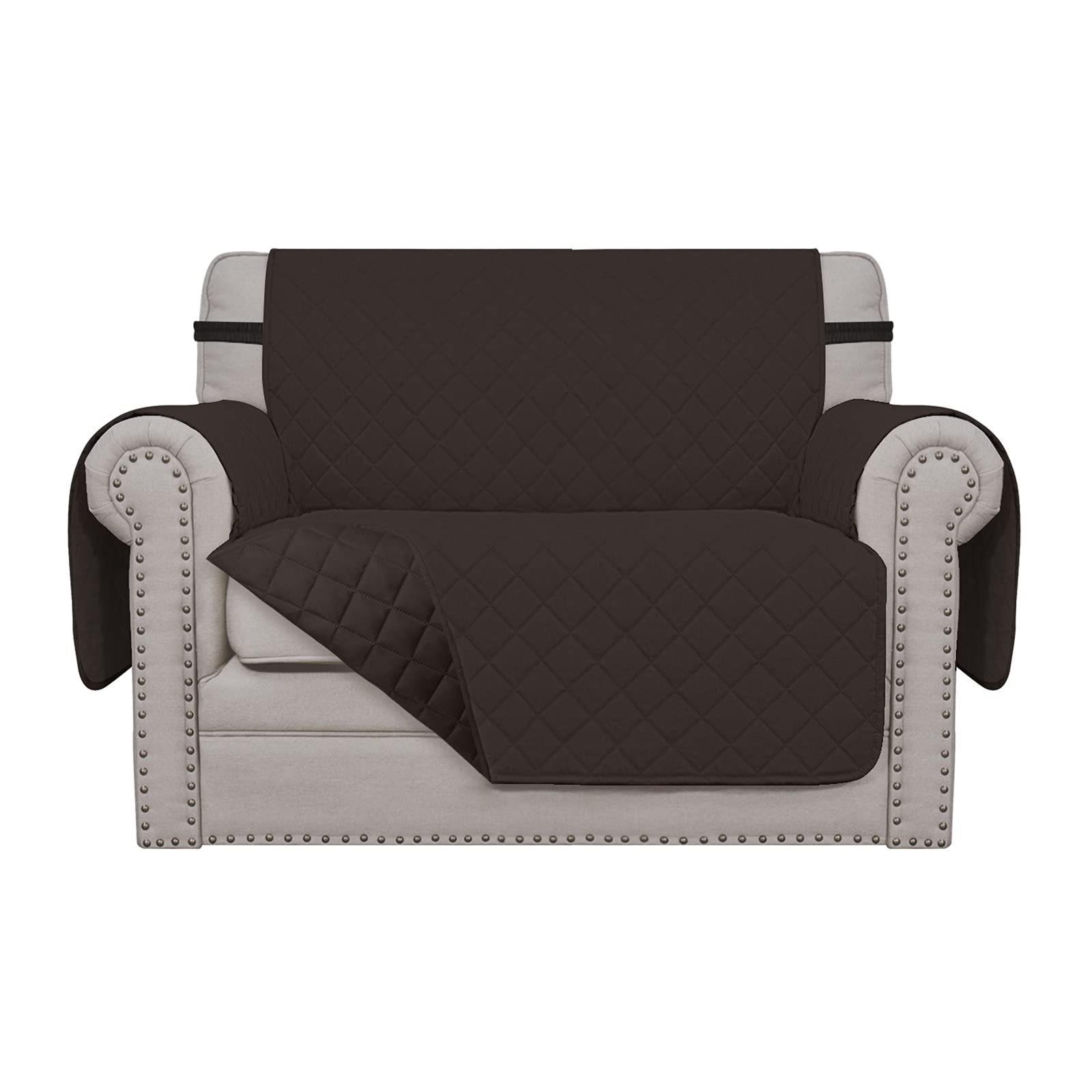 Easy-Going Oversized Chair Sofa Slipcover Reversible Sofa Cover Water Resistant Couch Cover Furniture Protector Cover with Elastic Straps for Pets Dog (Oversized Chair, Chocolate/Chocolate)