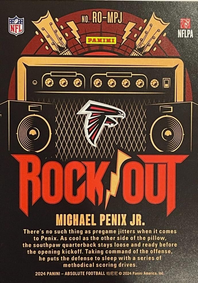 Amazon.com: 2024 Panini Absolute Michael Penix Jr #RO-MPJ Rock Out