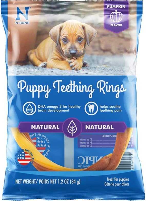 NBone Puppy Teething Ring Pumpkin Flavor, Single Pet