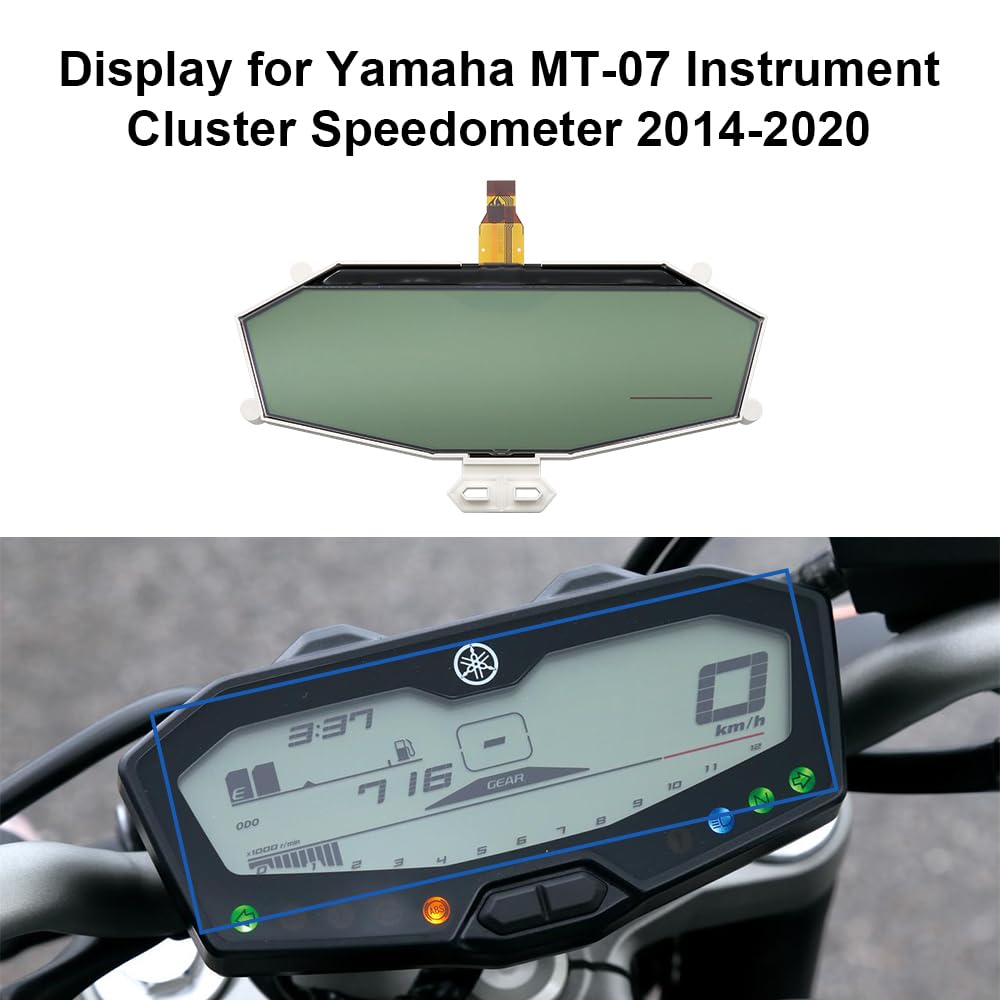 BENET Display Replacement for Yamaha MT-07 FZ-07 and Tracer 700 Instrument Speedometer