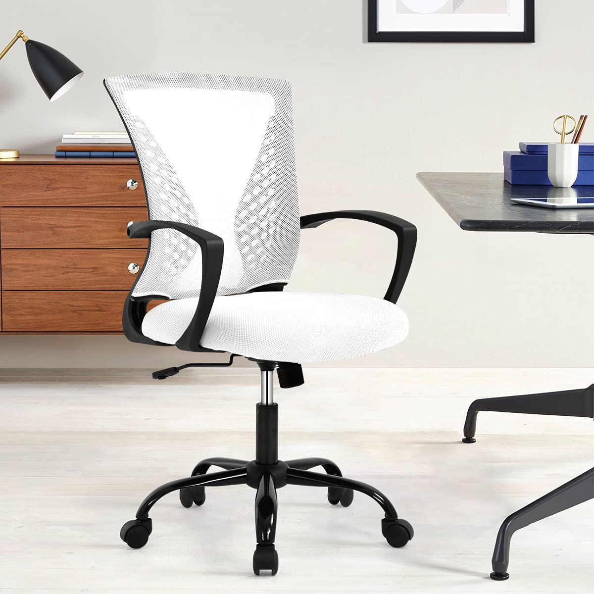 Home Office Chair Ergonomic Desk Chair Mesh Computer Chair with Armrests Comfortable Seat Back Swivel Rolling Tasking Chair
