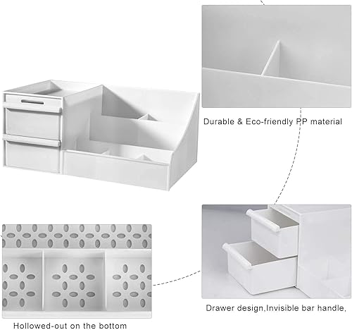 Miniatura 5 de Velpal Caja de almacenamiento de cosméticos de escritorio cajones organizadores de maquillaje cajones de división organizador de escritorio de