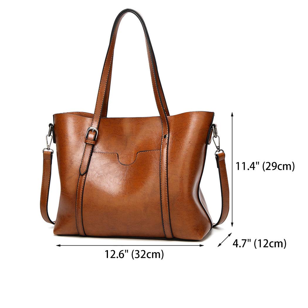 AINUOEY Donna Borse a Mano Borsa a Spalla Elegante Grandi Firmate Marca Tracolla Antifurto PU pelle 76612 1 pz Marrone