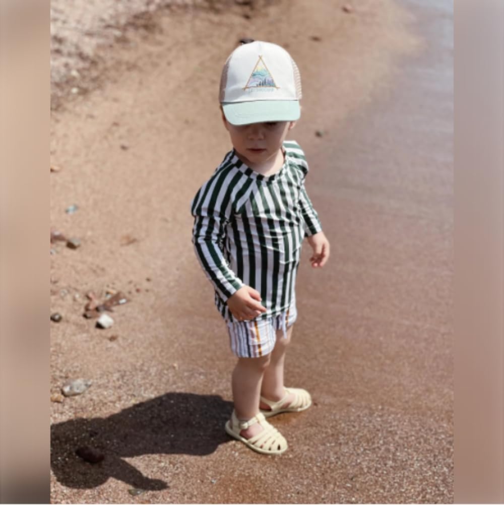 Toddler Boys Two Piece Swimsuit Rash Guard Set Long Sleeve Swim Shirt Swim Trunks& Shorts Bathing Suit - Image 3