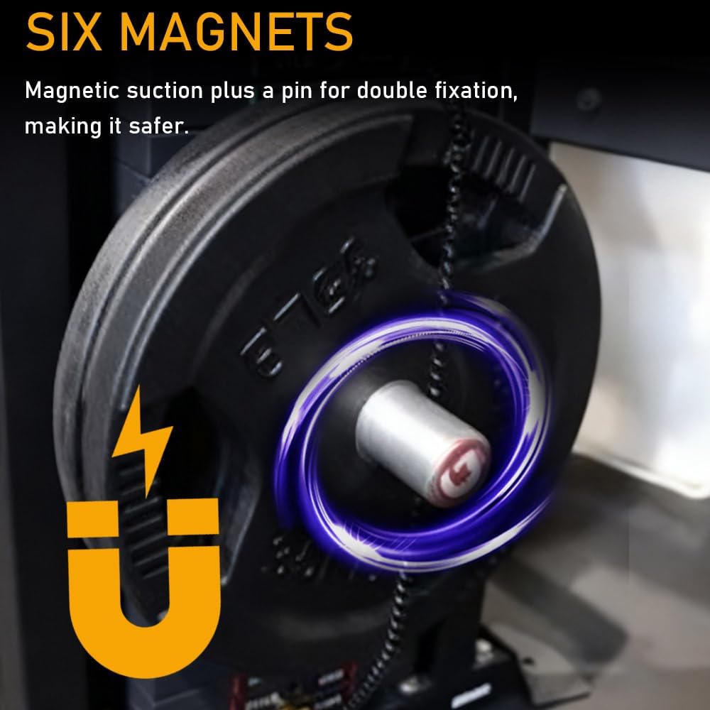 Professional Weight Stack Pin Extender for Gym Cable Machine - Precision CNC Steel Extension Pin for Olympic Plates - Dual Size 5/16"(8mm) & 3/8"(10mm) Adapters - 6" Loadable Length