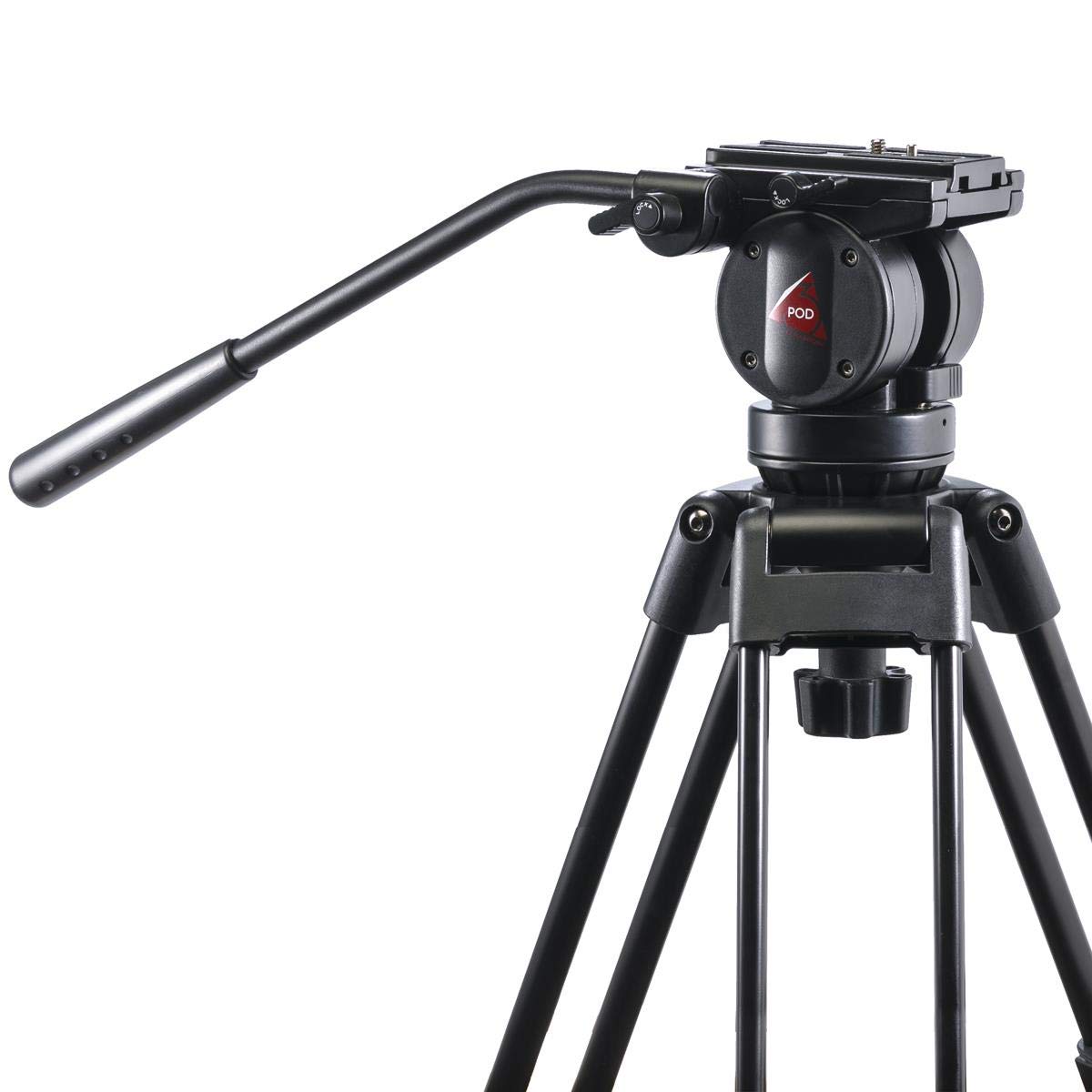 Video Tripod System, Professional Heavy Duty Aluminum Twin Tube Tripod, K2 Fluid Head, MidLevel