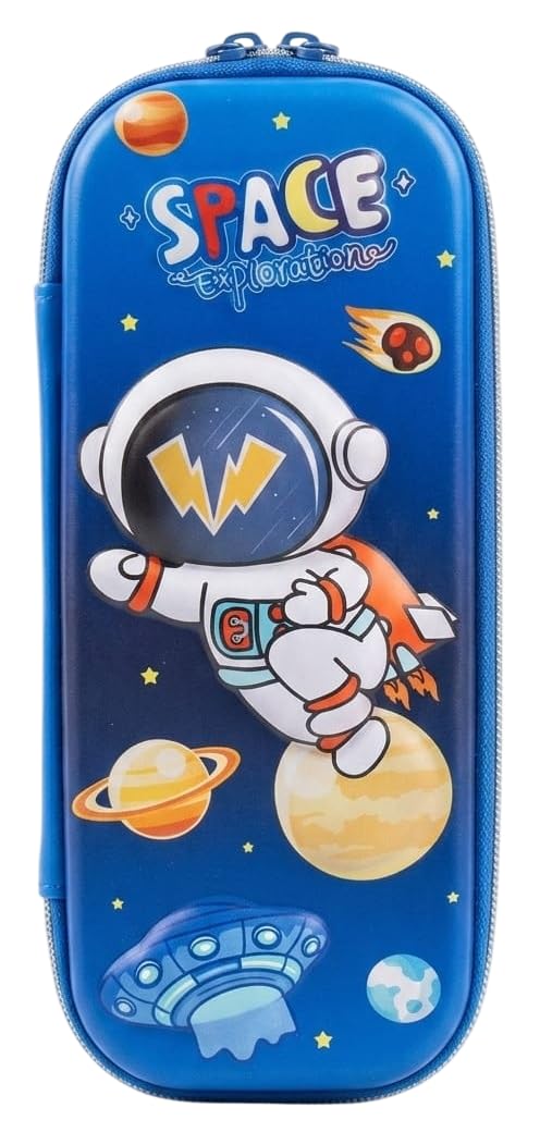 space exploration Pencil Case for Kids, with Astronaut Print, Zipper Closure, Durable Hard Case, Boys School Pouch in 3D Embossed Design, Good Choice for Gifting-picture-38