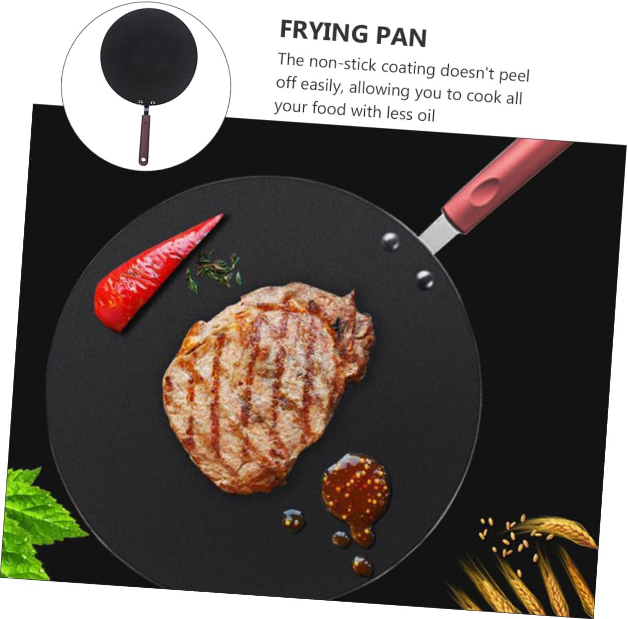 Alipis Non-stick Pan Frying Pan Skillet Pizza Pancake Cooking Utensil for Home Outdoor Activities