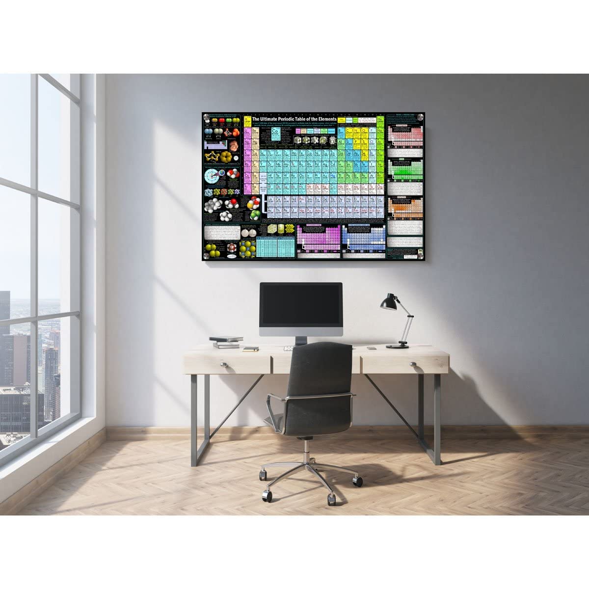 Periodic Table Poster - Large 24x36 inch Ultraboard with Wall Standoffs - STEM Science Classroom and Lab Chart created by college professors in Dallas, TX