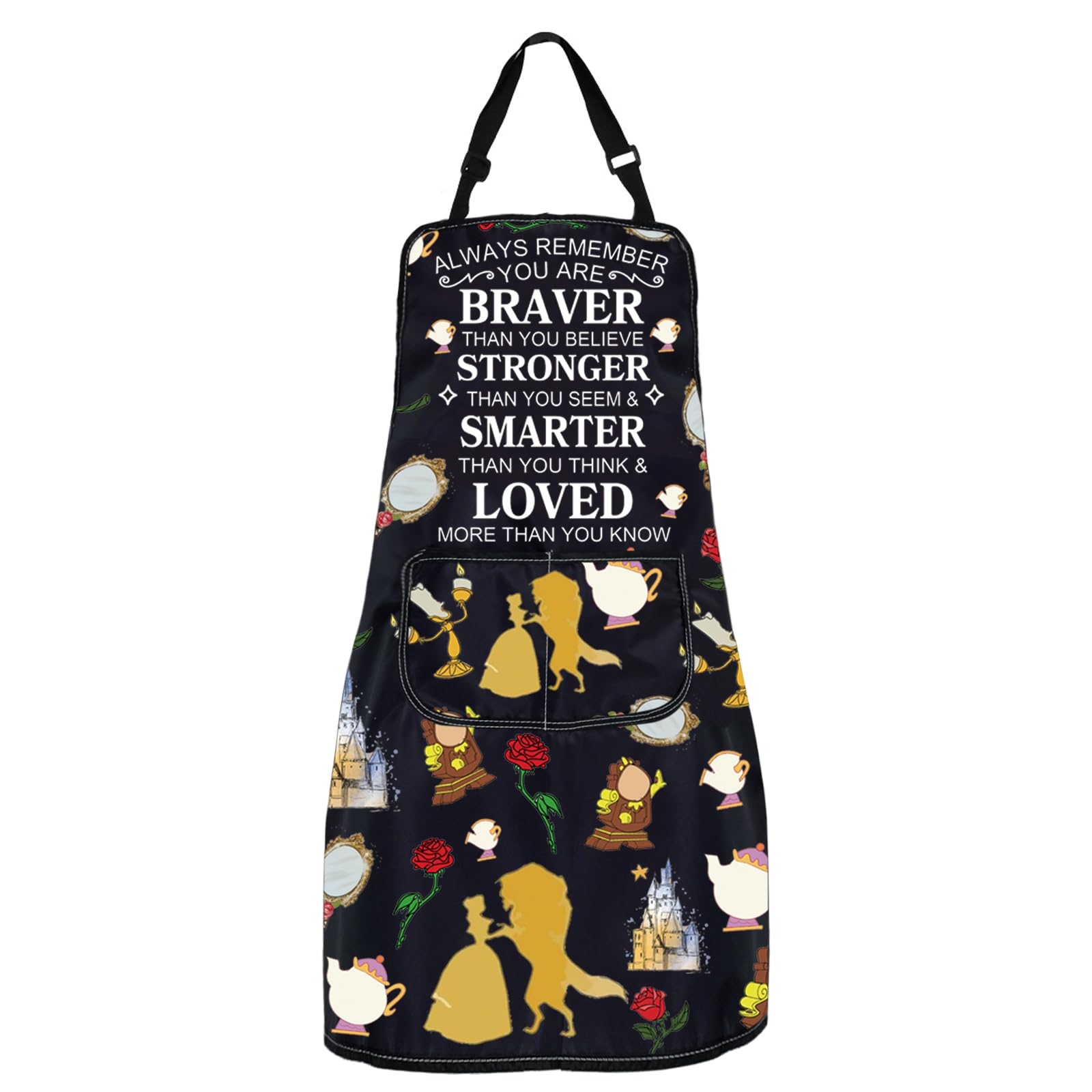 Grembiule Da Cucina Principessa Belle | Con Tasche | Impermeabile | Idea Regalo Film Disney | Per Cucinare E Giardinaggio - 4