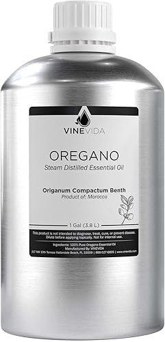 VINEVIDA Aceite esencial de orégano Aceite de orégano sin diluir Aceite esencial de galón a granel para hacer jabón seguro para la piel Aromas de