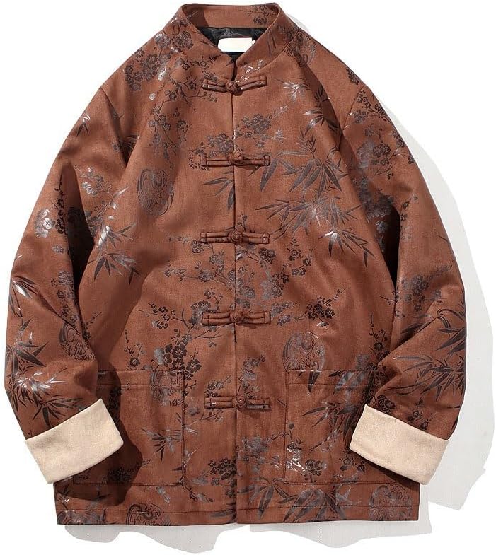 Men's Shirt Autumn Retro Tang Suit Plus-Size Tops for Men