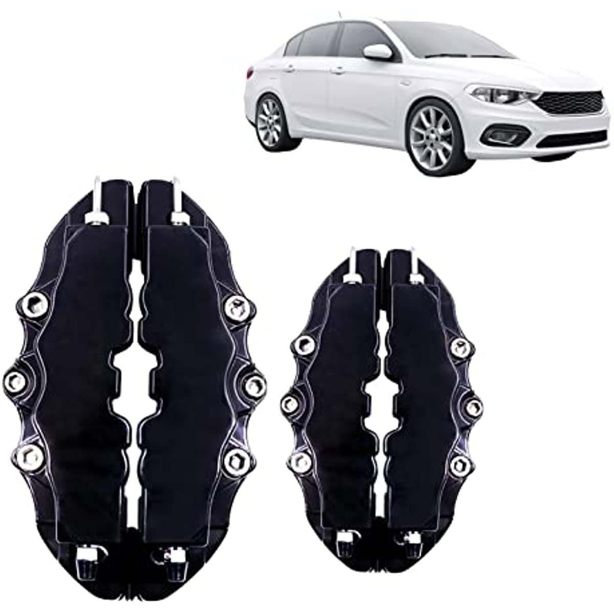 Lot de 2 housses d'étrier de frein universelles pour voiture - Housses d' étrier de frein à disque avant - Décoration de modification de moyeu de roue - qzjijosen (M
