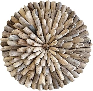 25 Wood Wall Ideas That Bring Natural Warmth Indoors 98 OMA Driftwood Round Wall Decor Art Hand Crafted Floral Modern Medallion ...