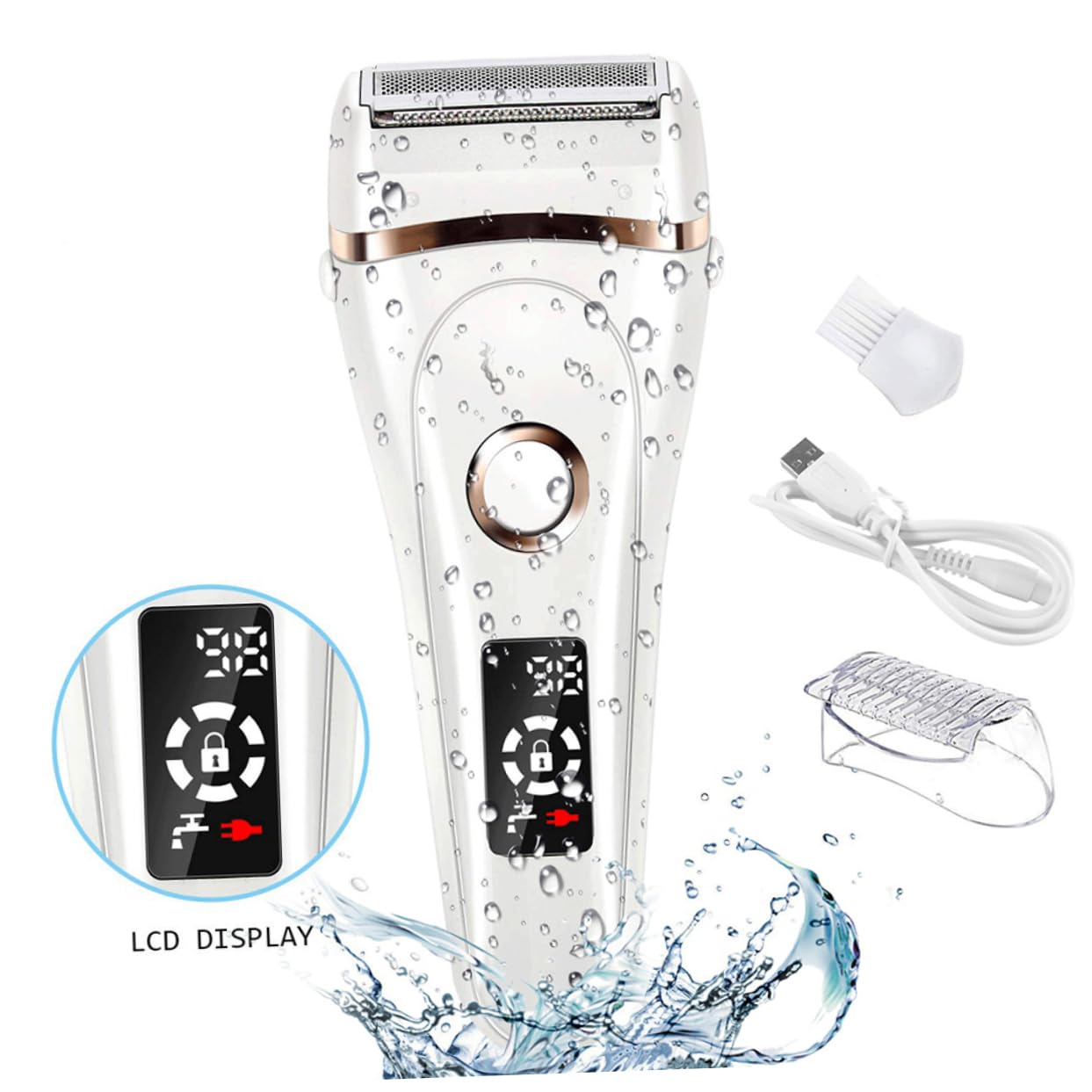 BESTYASH Rasoio Elettrico per Donne Testa in Acciaio Inossidabile Resistente alla Ruggine Telaio Abs Durevole per Rimozione Peli Viso Corpo Ricaricabile USB Portatile