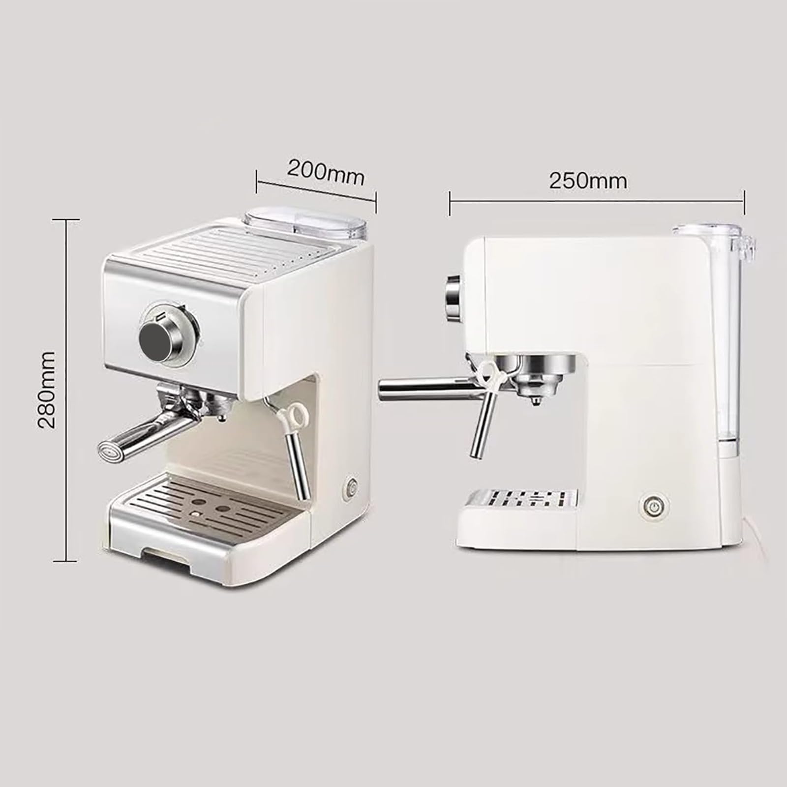 Máquina automática de espumado de agua hirviendo a vapor de 220 V, máquina de espresso con bomba de 20 bares, tanque de agua de 1,2 L y vaporizador de leche, para capuchino y café con leche