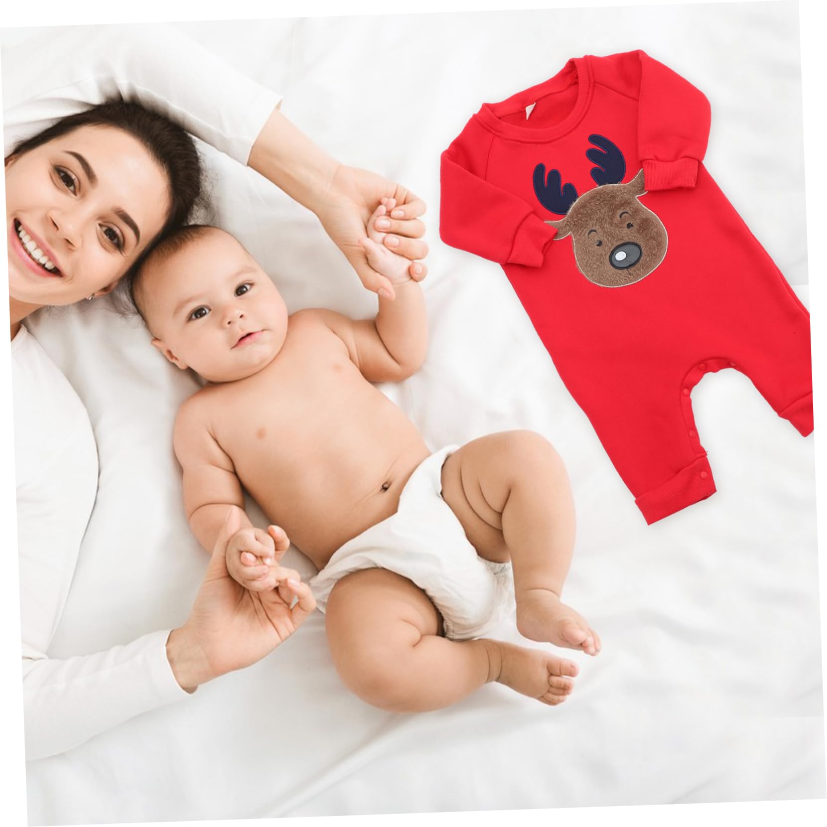 BESPORTBLE Mono Niña Navideño de Terciopelo para Invierno Pijama Unisex de Manga Larga con Diseño de Cómodo y Transpirable para Recién Nacidos Fiestas de Navidad