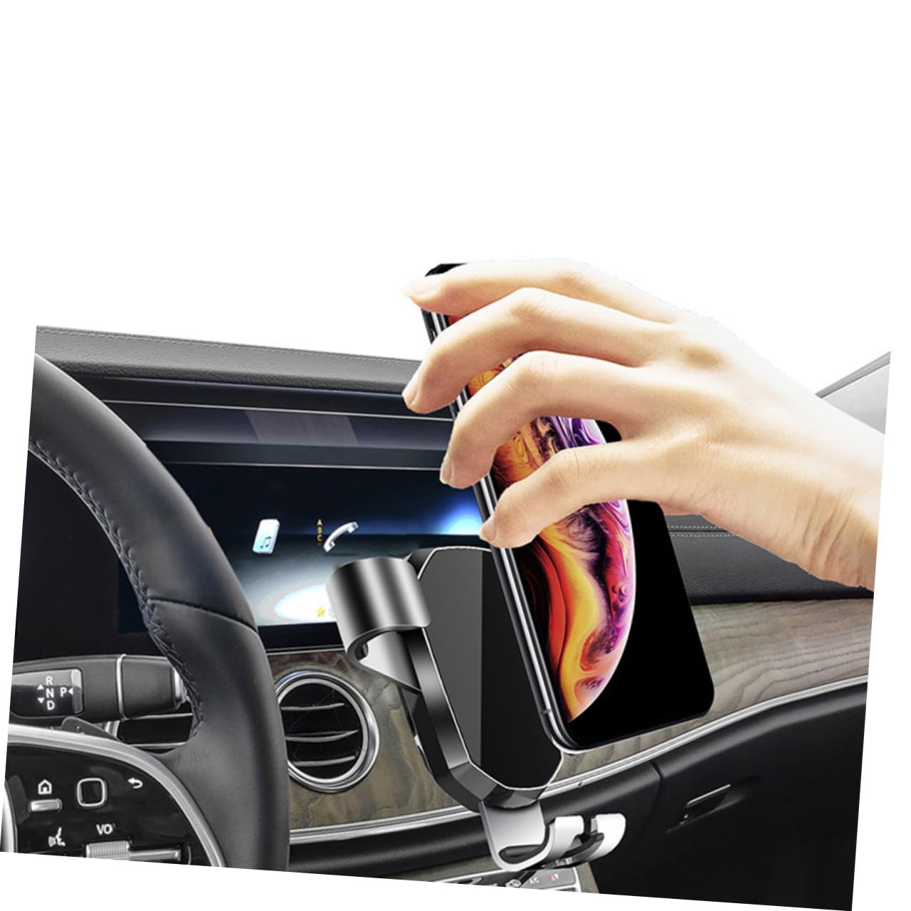 Hemobllo 3pezzi Supporto Per Smartphone Da Auto Con Braccio Supporto Antiscivolo Per Bocchetta Aria Compatibile Con La Maggior Dei Modelli Di Telefono Nero