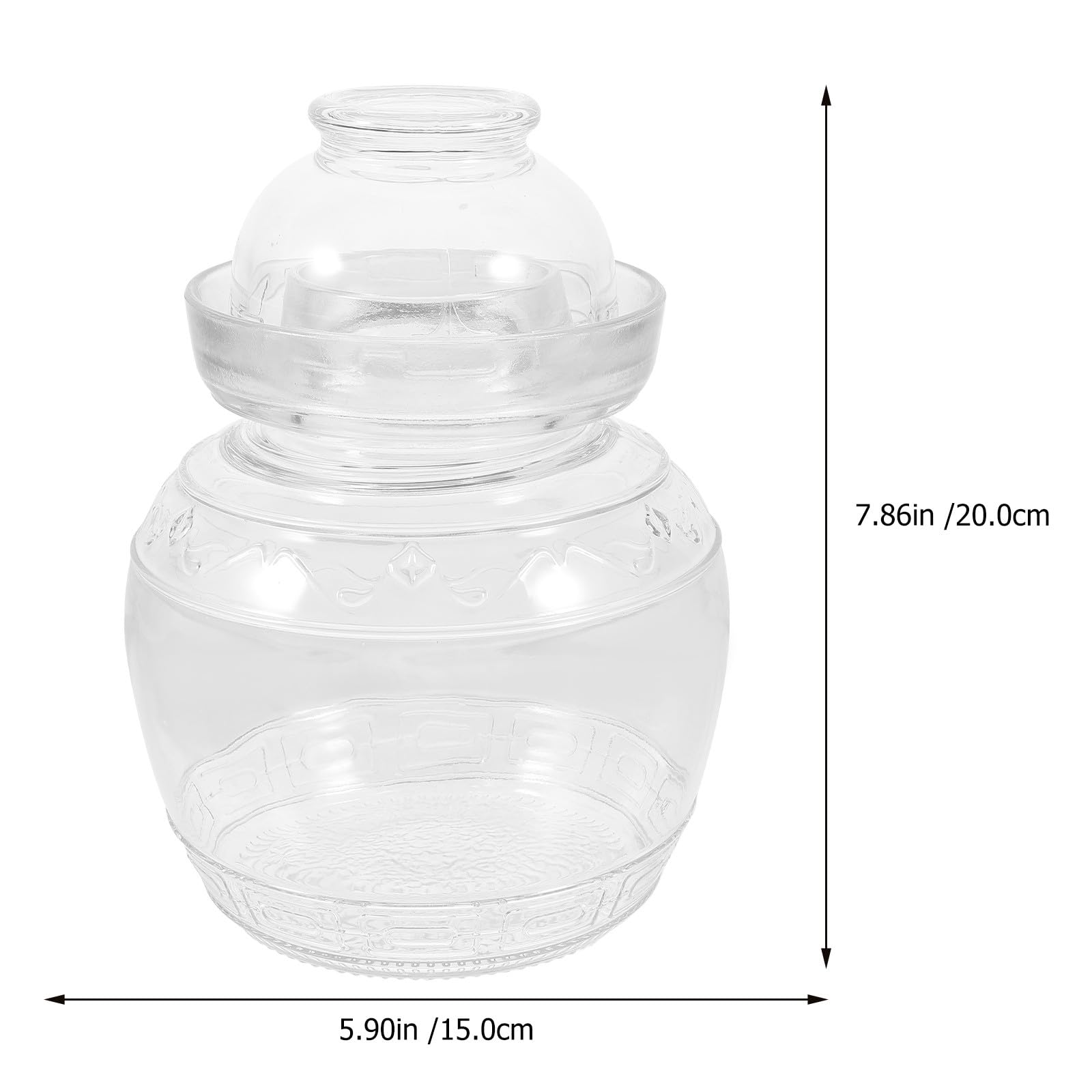 Tarro de Vidrio para Fermentación Doméstica Transparente y Hermético Recipiente para Conservar Encurtidos y Alimentos Cocina Capacidad Diseño Práctico y Duradero