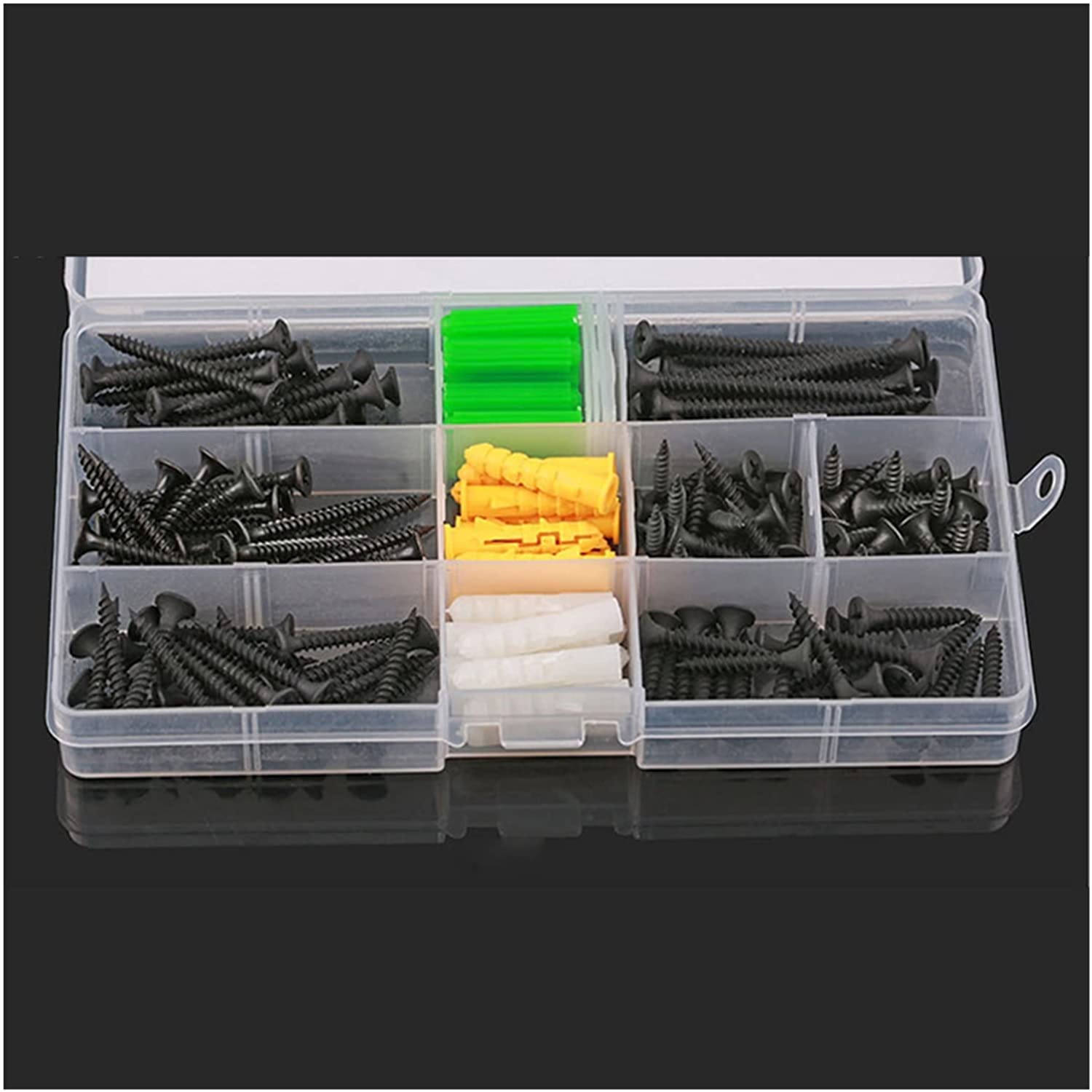 BAtlam Vite 120/135 Pezzi Kit Viti Autofilettanti A Testa Piatta 304 Acciaio Inossidabile Acciaio al Carbonio M3.5 M4 con Tubo di Espansione (Color : B) (B)