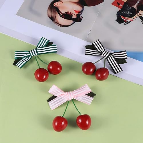 Miniatura 5 de 5 pinzas para el pelo de cocodrilo cereza, rayas, lazo, pinzas para el cabello, pinzas para el pelo de flores, pinzas de garra, accesorios coloridos