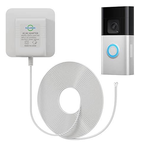 Miniatura 4 de Timbre de puerta de 26 pies Transformador 18V500mA Adaptador de corriente para timbre de video Ring Nest Eufy Wyze Arlo Timbre de puerta inalámbrico