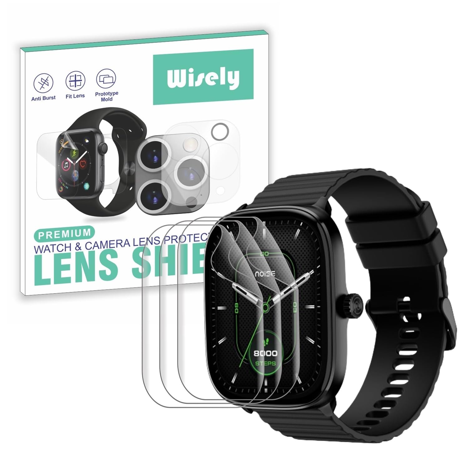 Wisely |3pcs| Screen Guard Protector For Noise ColorFit Macro Smartwatch |2.0"| Bubble Free, Easy installation kit, Clear HD, Full Cover (B0CVS63F9S) Amazon Price History, Amazon Price Tracker