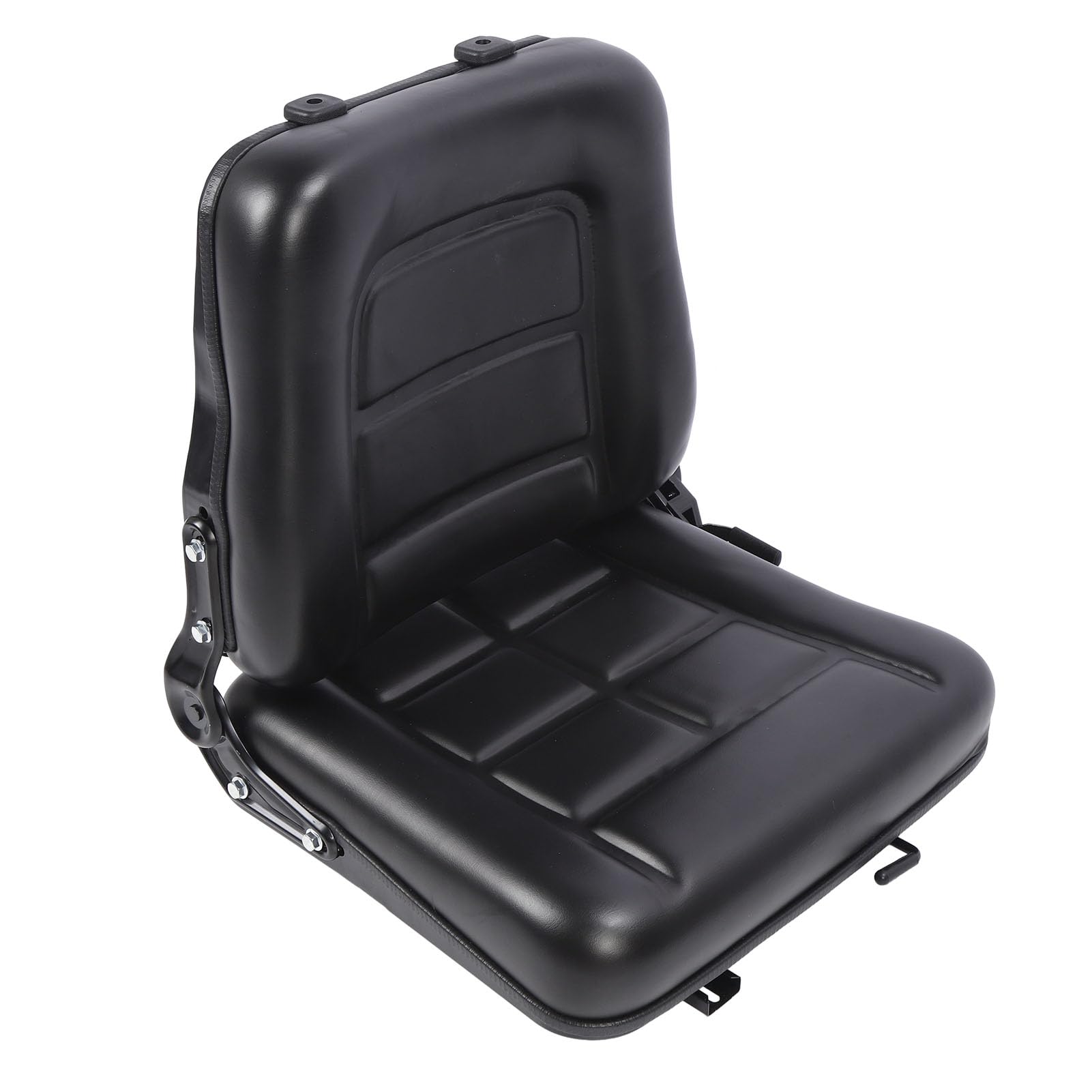 Asiento de Carretilla Elevadora, Microinterruptor Ergonómico de Cuero de PVC, ángulo Ajustable de 30 a 180 Grados, Asiento de Tractor Universal, de Cortacésped con Ajuste Deslizante de 8 Cm