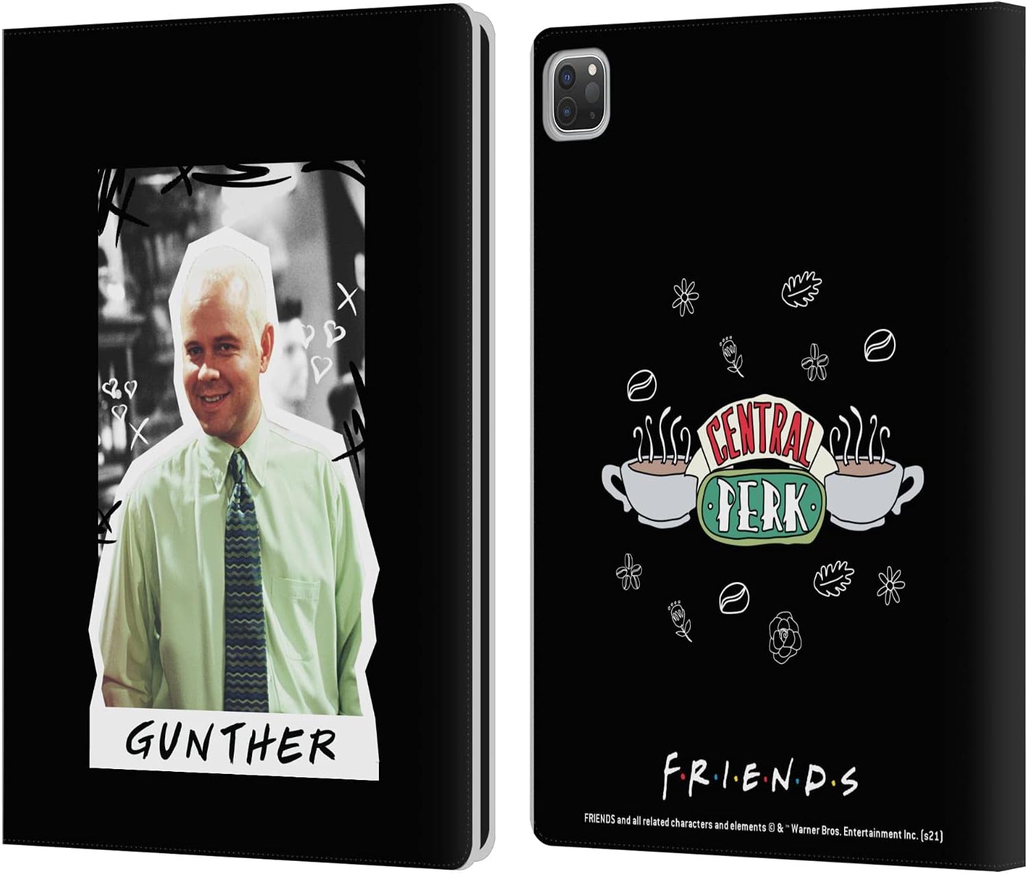 Head Case Designs Officially Licensed Friends TV Show Gunther Key Art Leather Wallet Case Compatible with Apple iPad Pro 12.9 2020/2021/2022