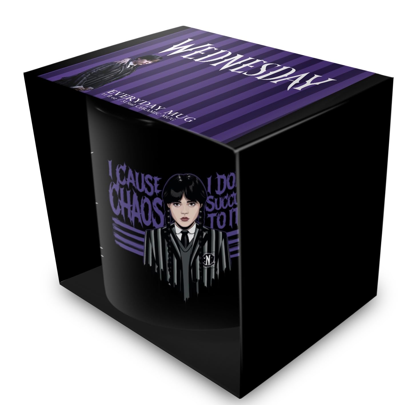 Pyramid International Wednesday Season 2 (Chaos) Premium Ceramic Black Pod Mug 11oz / 315ml – Addams Family Inspired Coffee Cup