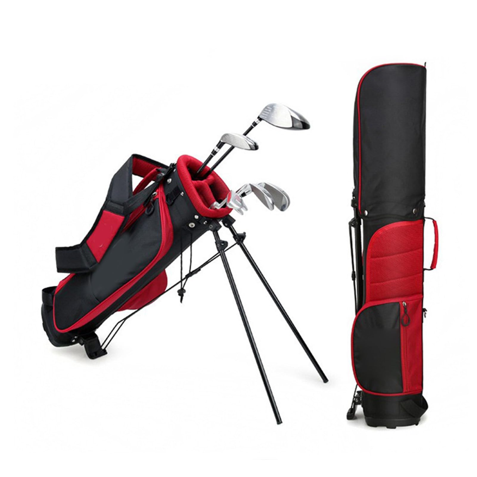 RiToEasysports Juego de club de golf para niños, putter de hierro híbrido de conductor completo con 5 clubes y sombreros para niños y niñas junior