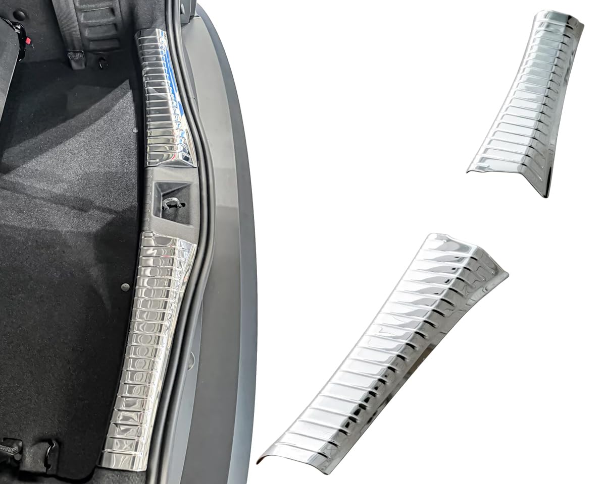 Protezione paraurti posteriore interna compatibile con Dacia Jogger | Dal 2021+ in acciaio inox cromato protezione per bordo bagagliaio di carico