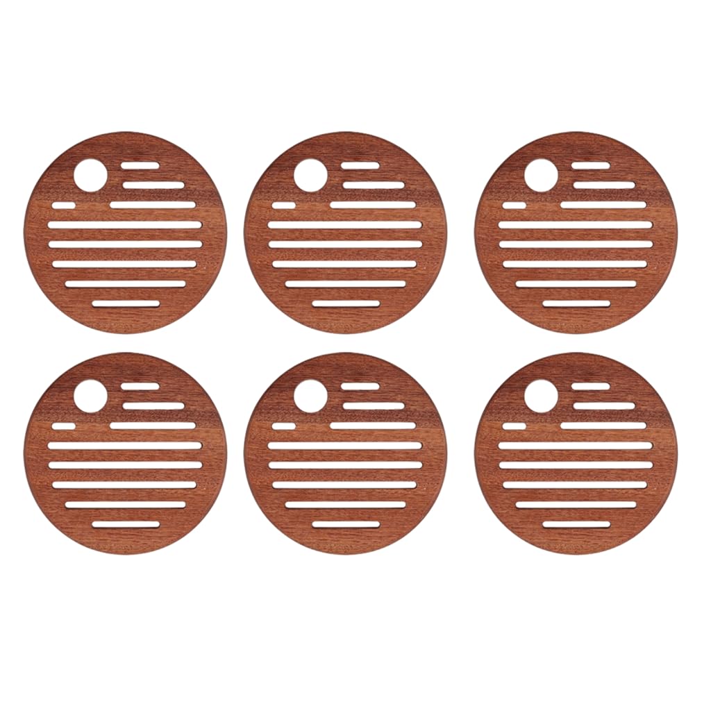 Exquisito Posavasos de madera, juego de posavasos para bebidas, posavasos redondos, manteles individuales para el almuerzo, posavasos para mesas y decoración del hogar, 16cm/6,2 pulgadas Versatilidad