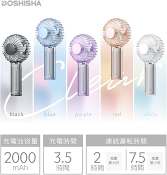 Amazon | 【二枚羽根で大風量】 ドウシシャ ハンディファン 小型 充電