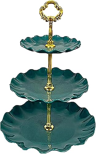 Bandeja de plástico para platos de frutas de 3 capas, soporte para cupcakes, postres, para bodas, fiestas de té, cumpleaños, graduación, ducha,