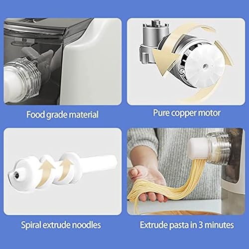 Miniatura 5 de Máquina de elaboración de pasta eléctrica de 260 W, máquina laminadora de fideos totalmente automática para crear tu propia deliciosa pasta fresca,